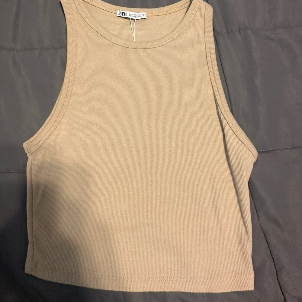 Women’s beige Zara tank top NWT SIZE MEDIUM
